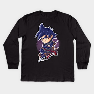 Black Goku Chibi Kids Long Sleeve T-Shirt